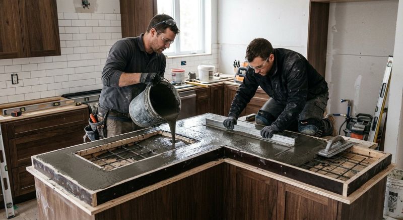 Concrete Countertop Pouring in Sonoma County, CA
