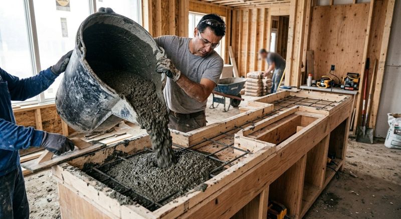 Concrete Countertop Pouring in Sonoma County, CA