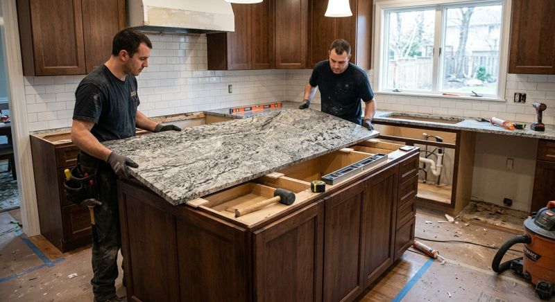 Granite Slab Installation in Roseville, CA