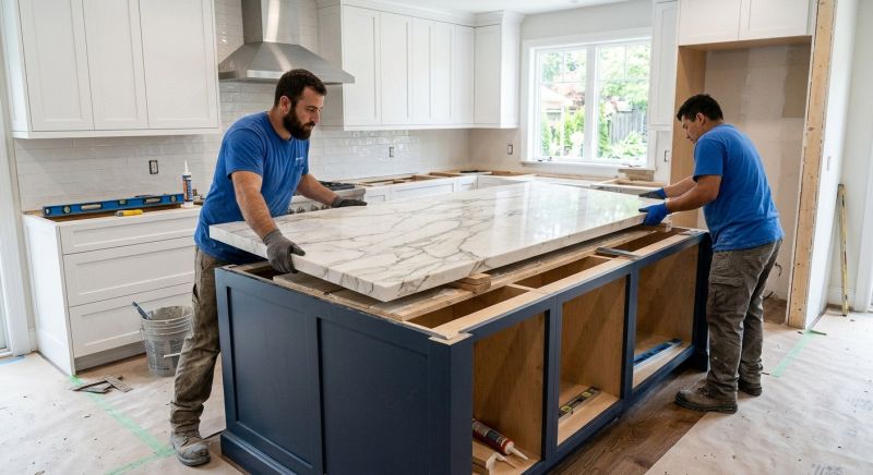 Marble Slab Installation in Lake County, IL